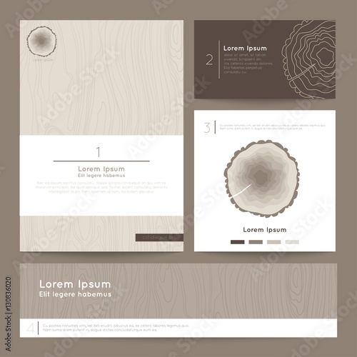 Set of corporate business card folder, banner. Eco branding. Vector illustration