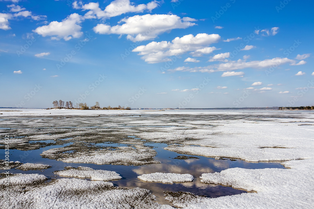 Spring landscape on Siberian river Ob Spring landscape on Siberian river Ob
