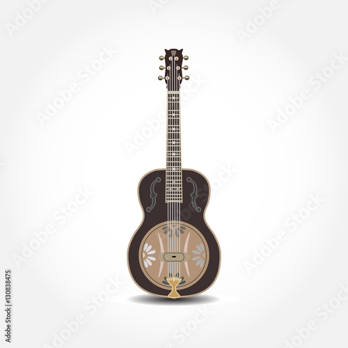 Vector illustration of dobro, american resonator isolated on white background.