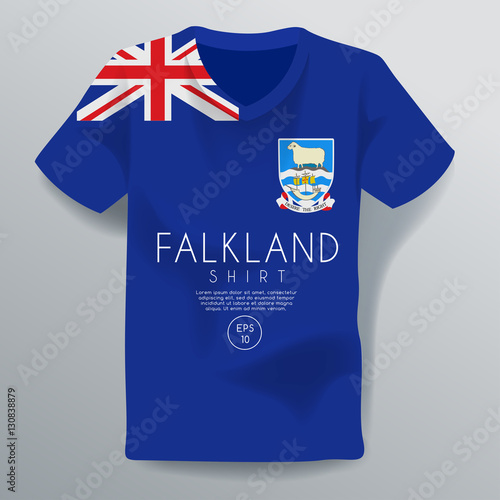 Falkland Shirt : National Shirt Template : Vector Illustration