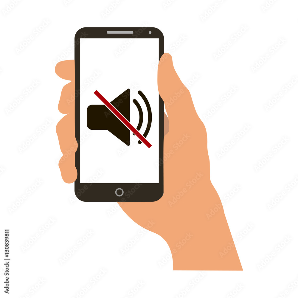 Hand holding smartphone vector illustration
