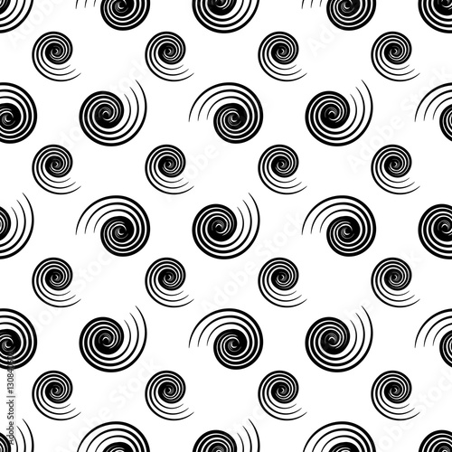Grey spirals on white background geometric seamless pattern . Fashion modern design. Stylish abstract graphic. Template for prints, textile, wrapping and decoration, wallpaper
