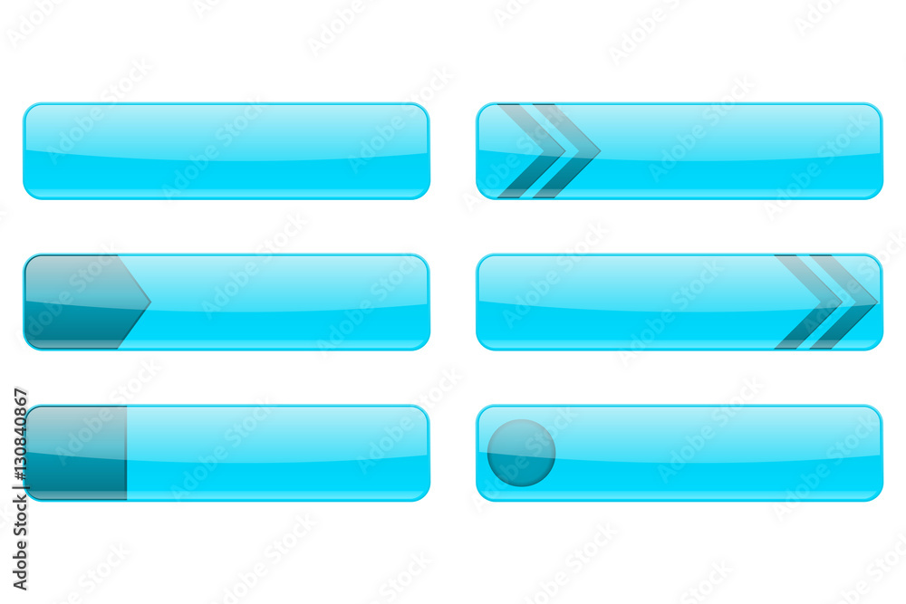Menu interface blue buttons