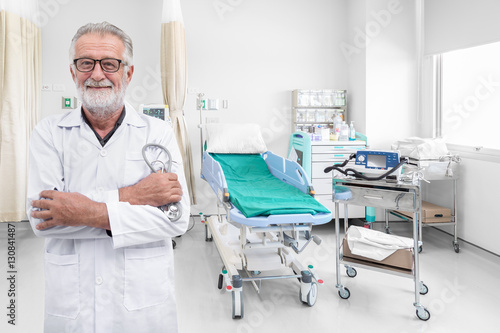 Senior doctor smile in the hospital room