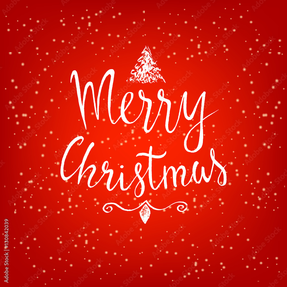 Merry Christmas lettering with snowflake. Hand drawn vector illustration, greeting card. Merry Christmas lettering with snowflake. Hand drawn vector illustration, greeting card.
