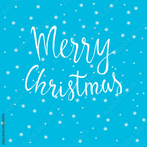 Merry Christmas lettering.  Hand darwn vector illustration  greeting card.
