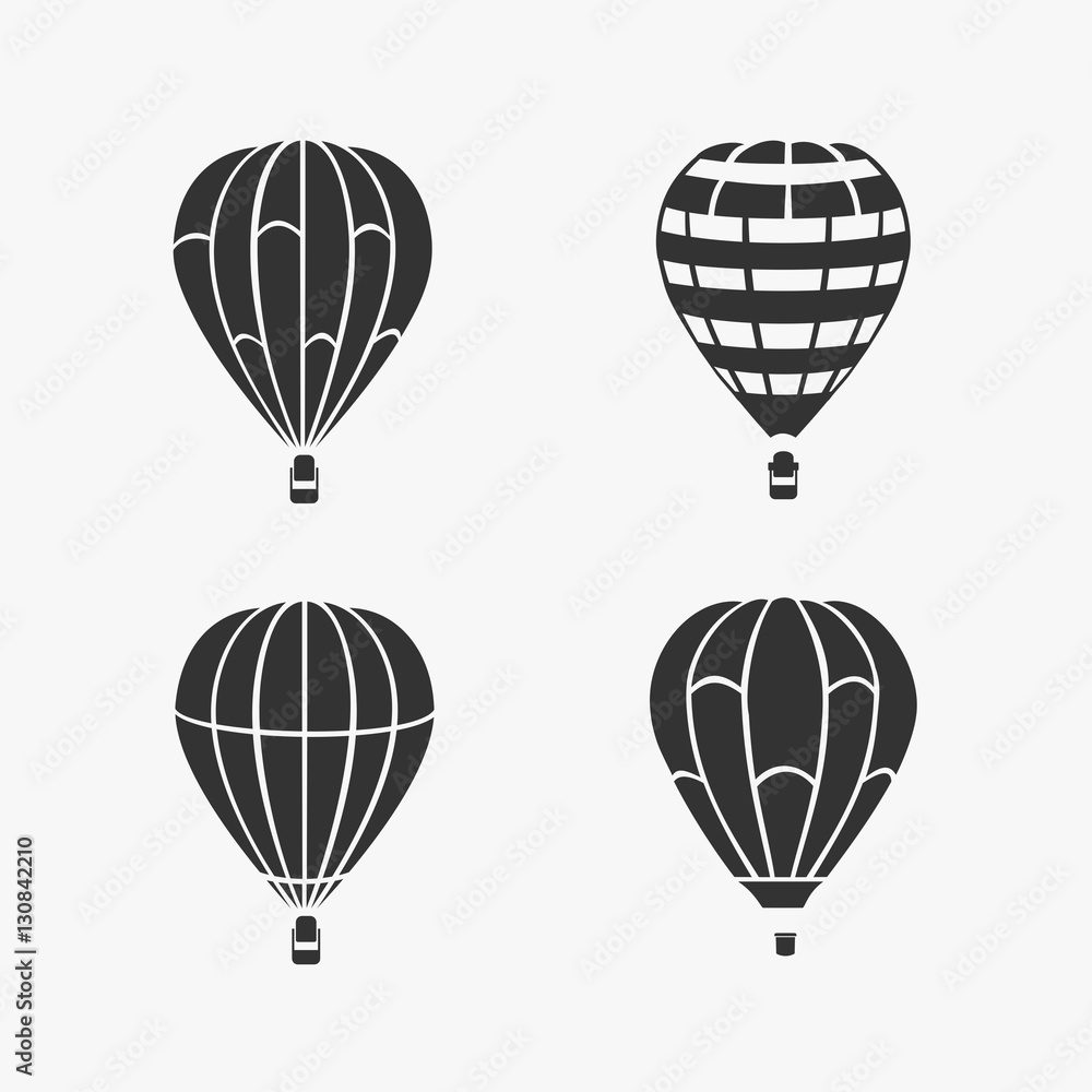 Fototapeta premium Balloon Flying Vector Set