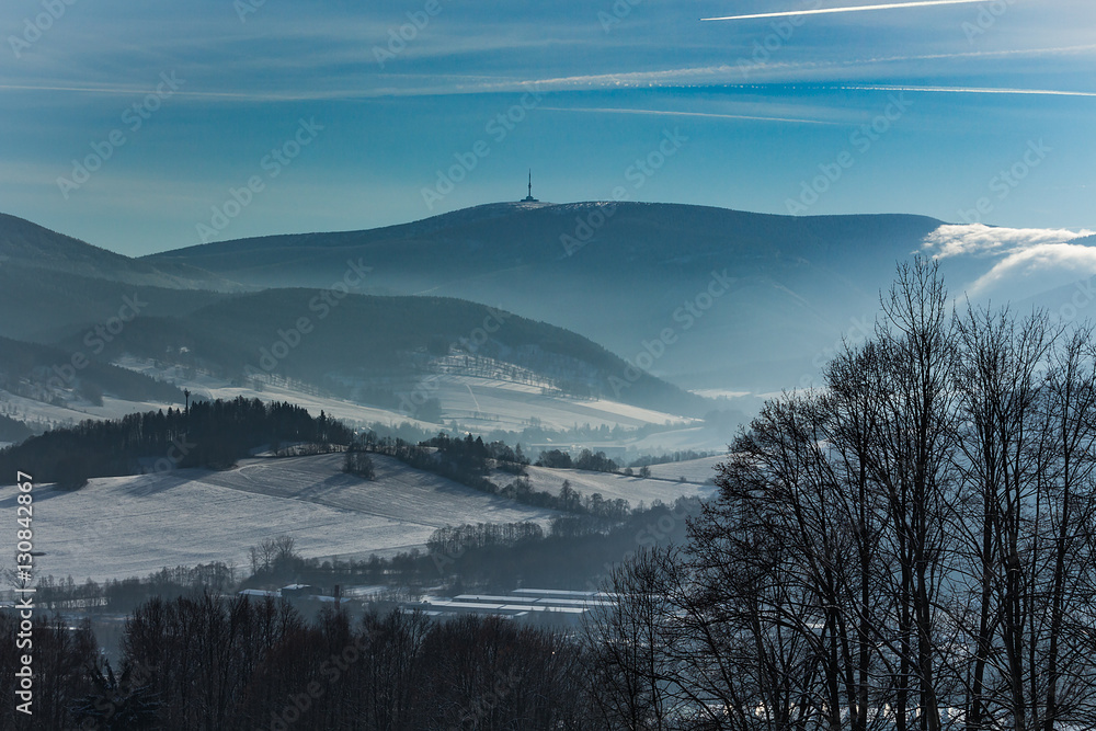 Beautiful winter landscape in the mountains.