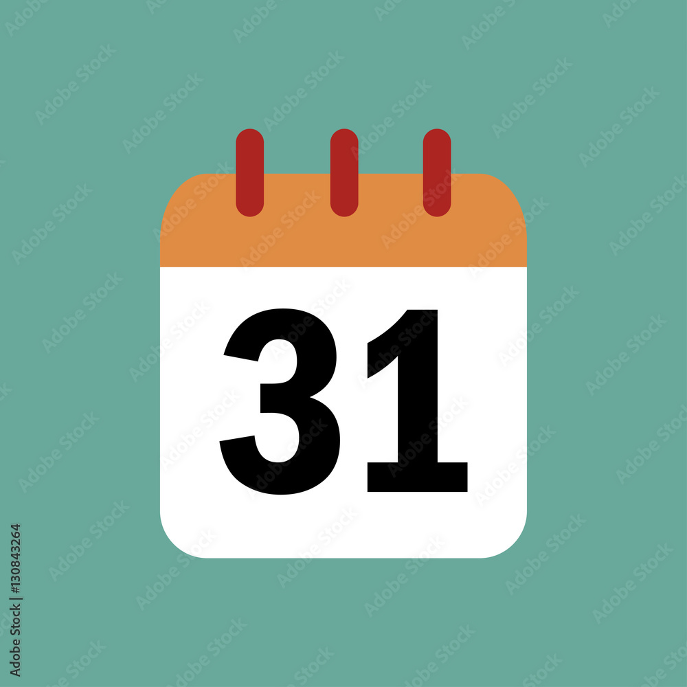 Calendar icon 31 of december 2017 year with long shadow Calendar icon 31 of december 2017 year with long shadow