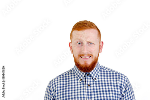 Red-haired man with beard and shirt