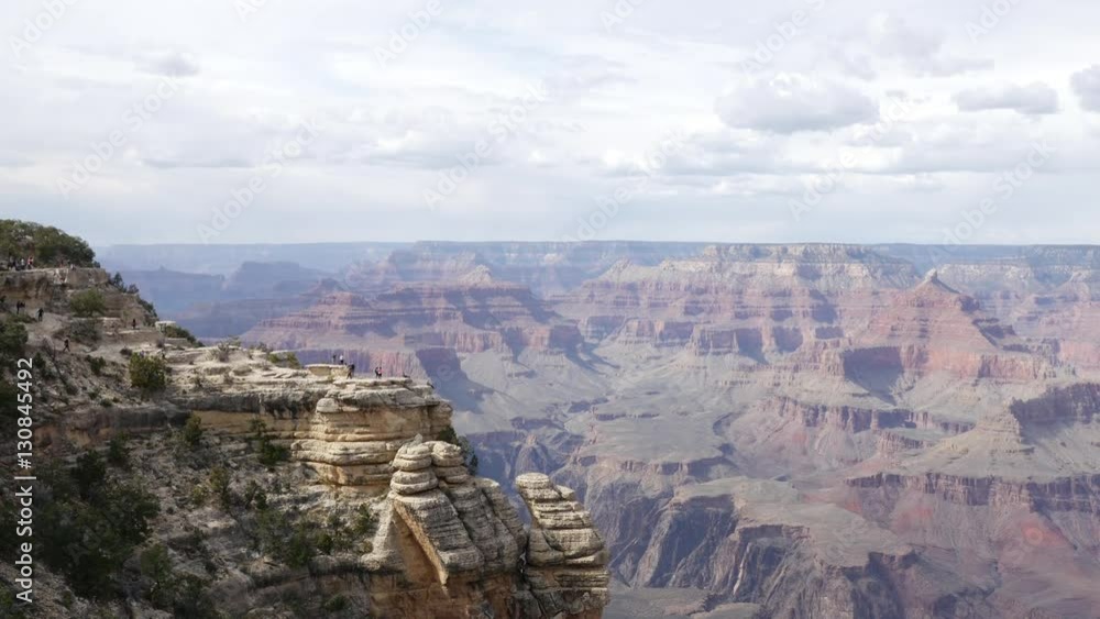Tourists Standing on the Edge of the Grand Canyon Tourists Standing on the Edge of the Grand Canyon