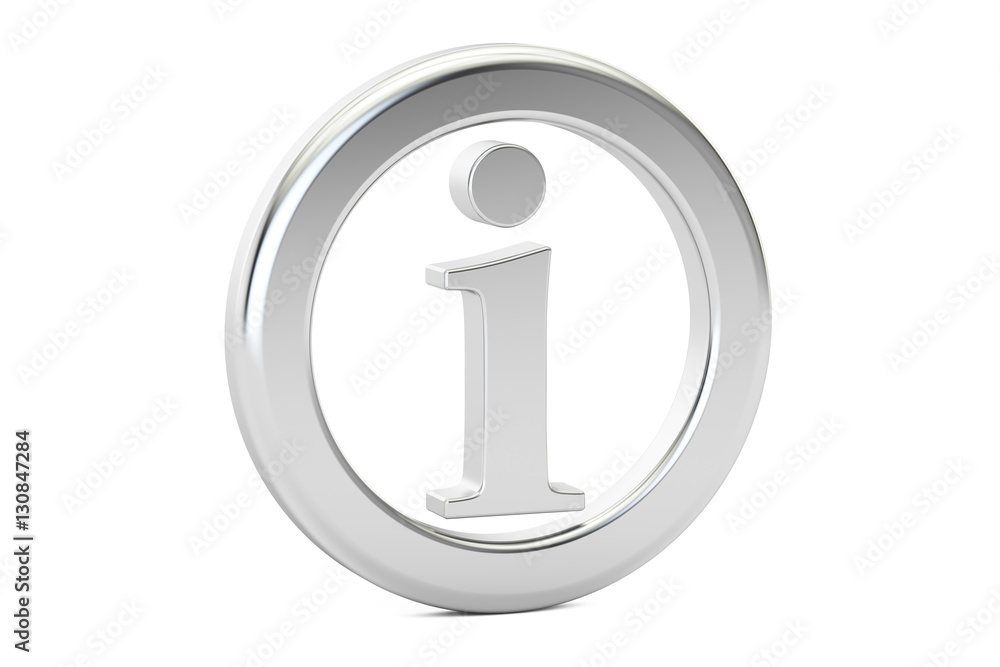 Info metallic sign, symbol. 3D rendering Info metallic sign, symbol. 3D rendering