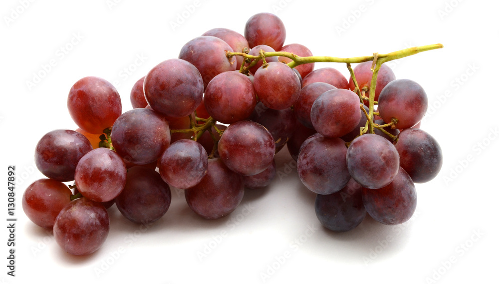 Red Grapes Isolated On White Background