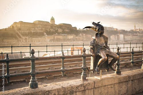 Budapest Little Princess, main tourist attraction and city symbol near the Danube river. Artistic interpretation