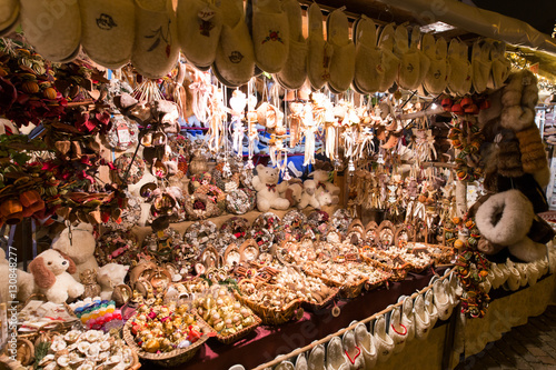 Photography BUDAPEST, HUNGARY - 8 DECEMBER 2016: Budapest traditional Christmas market vendo