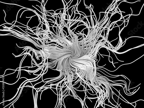 abstract with white wires.