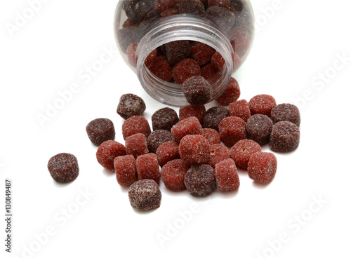 Nutrition Supplement - Vitamins Gummy Spilled from Bottle