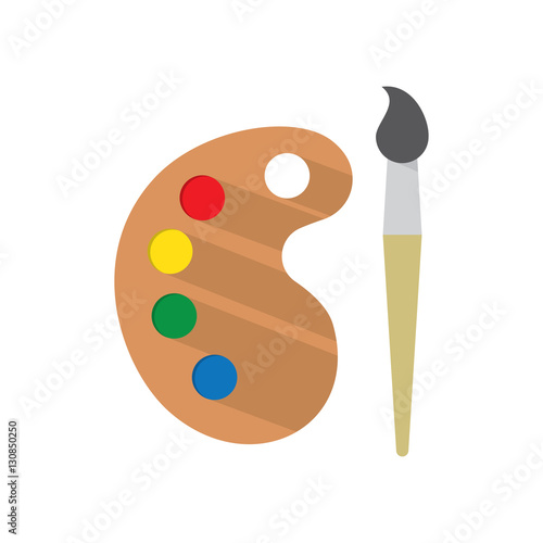Paint brush with palette