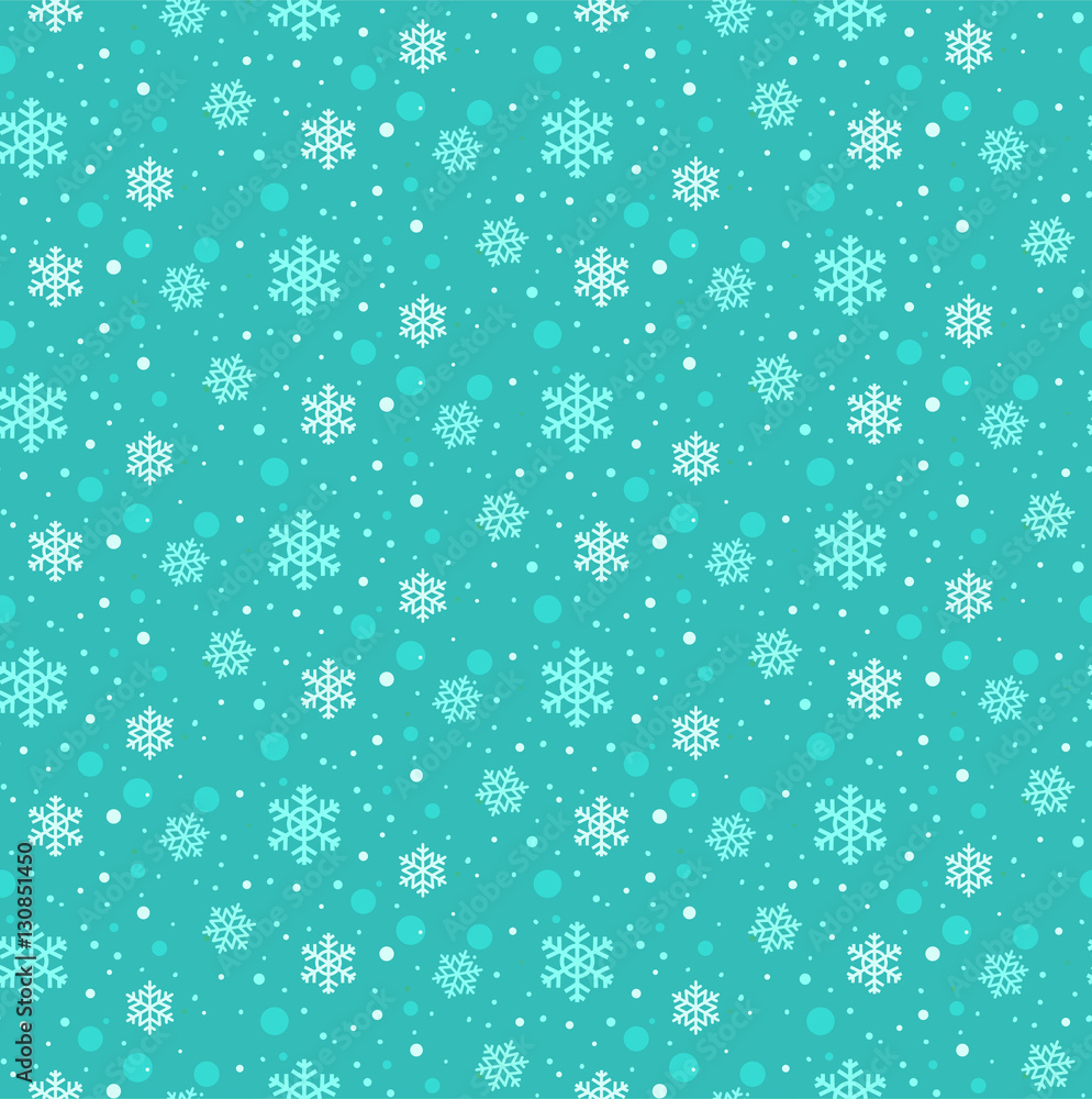 Winter snowflakes seamless vector pattern in flat design style Winter snowflakes seamless vector pattern in flat design style