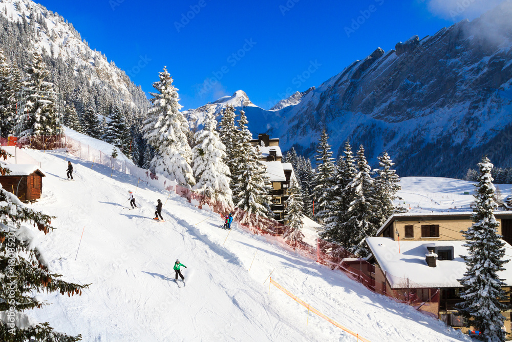 Wintersport in der Schweiz, Villars-sur-ollon.