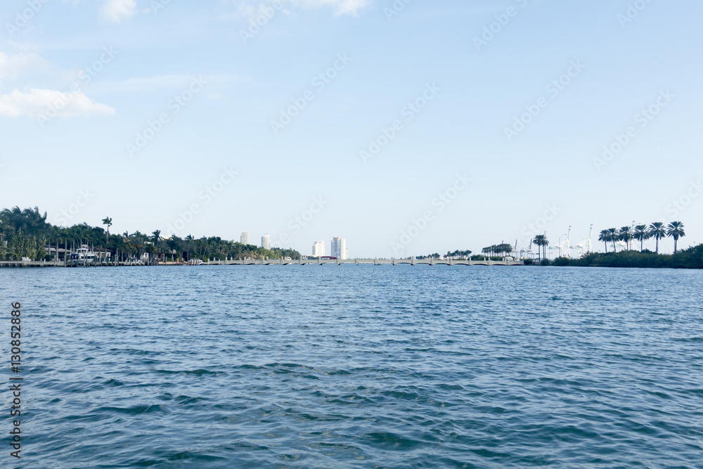 Biscayne Bay and Bridge Road Between Macarthur Causeway and Star Island Miami Florida Biscayne Bay and Bridge Road Between Macarthur Causeway and Star Island Miami Florida