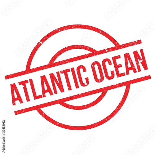 Atlantic Ocean rubber stamp. Grunge design with dust scratches. Effects can be easily removed for a clean, crisp look. Color is easily changed.