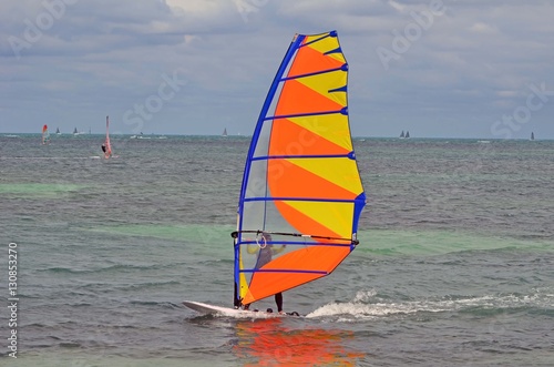 Windsurfing Off of Virginia Key a popular sailboarding venue in southeast florida