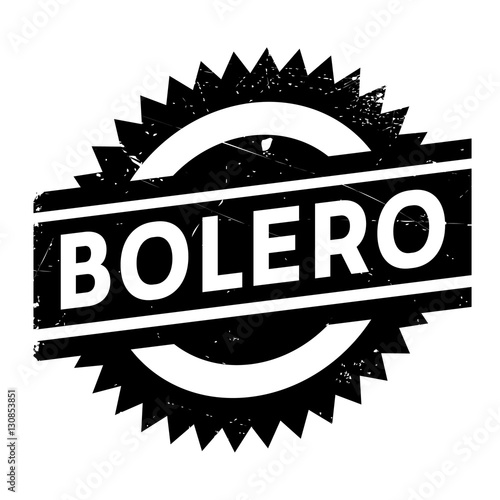 Famous dance style, bolero stamp. Grunge design with dust scratches. Effects can be easily removed for a clean, crisp look. Color is easily changed.