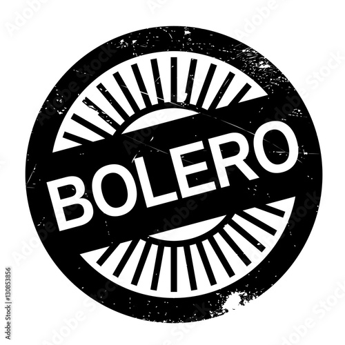 Famous dance style, bolero stamp. Grunge design with dust scratches. Effects can be easily removed for a clean, crisp look. Color is easily changed.