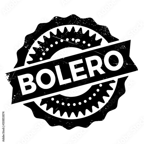 Famous dance style, bolero stamp. Grunge design with dust scratches. Effects can be easily removed for a clean, crisp look. Color is easily changed.