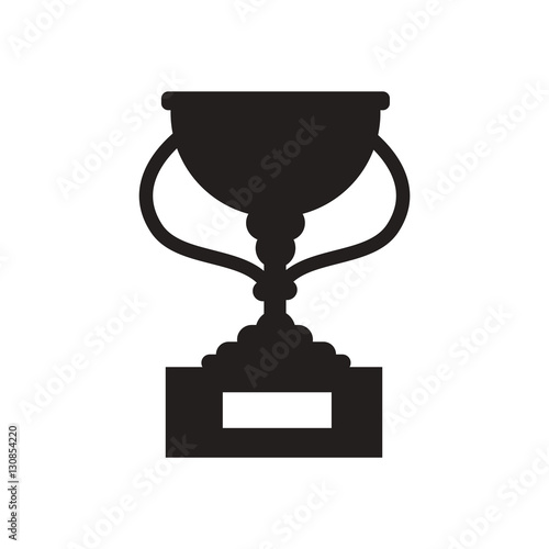 Flat icon in black and white football cup 