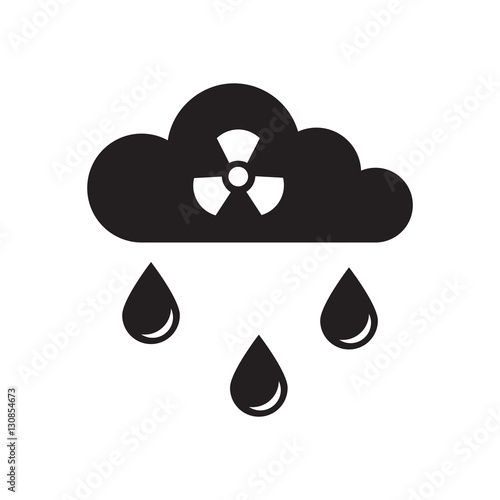 Flat icon in black and white toxic rain 