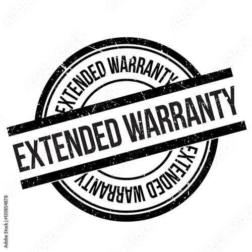 Extended warranty stamp. Grunge design with dust scratches. Effects can be easily removed for a clean, crisp look. Color is easily changed.