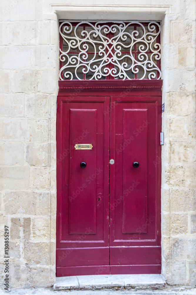 Malta - old renovated door in historic buiding Malta - old renovated door in historic buiding