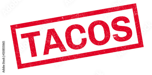 Tacos rubber stamp. Grunge design with dust scratches. Effects can be easily removed for a clean, crisp look. Color is easily changed.