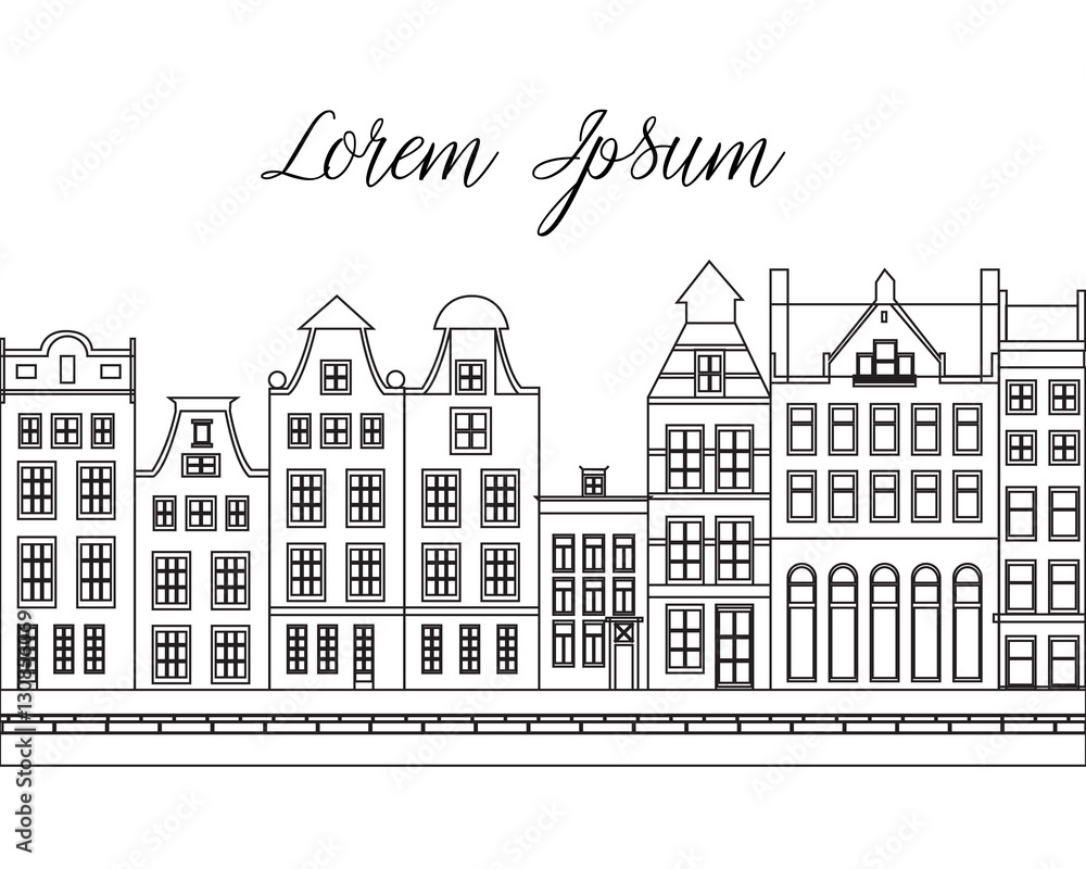 Background with black outline Amsterdam