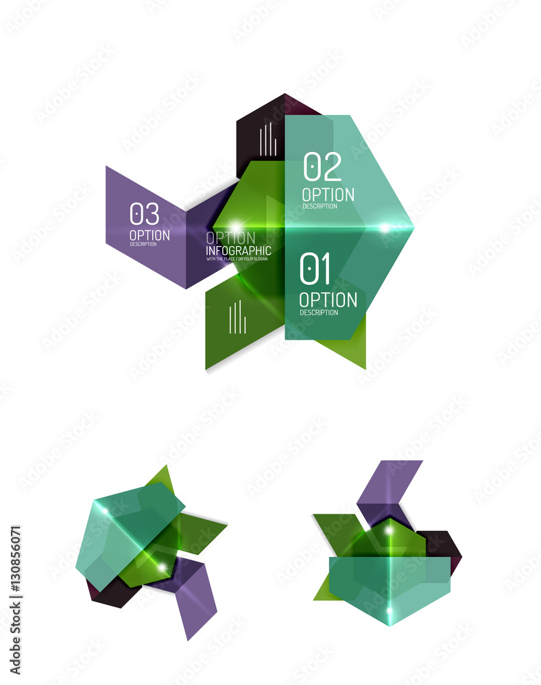 Set of abstract geometric paper graphic layouts Set of abstract geometric paper graphic layouts