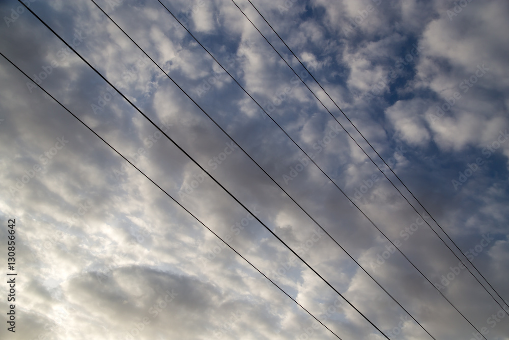 electrical wires on the dawn of the sun electrical wires on the dawn of the sun