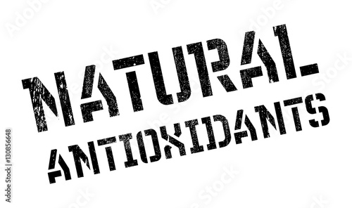 Natural antioxidants stamp. Grunge design with dust scratches. Effects can be easily removed for a clean, crisp look. Color is easily changed.