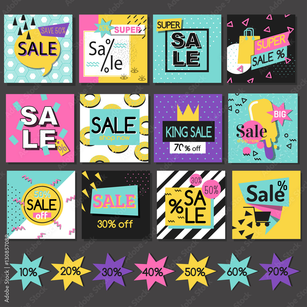 Set of sale banners design.