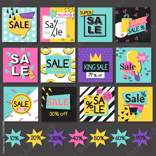 Set of sale banners design.