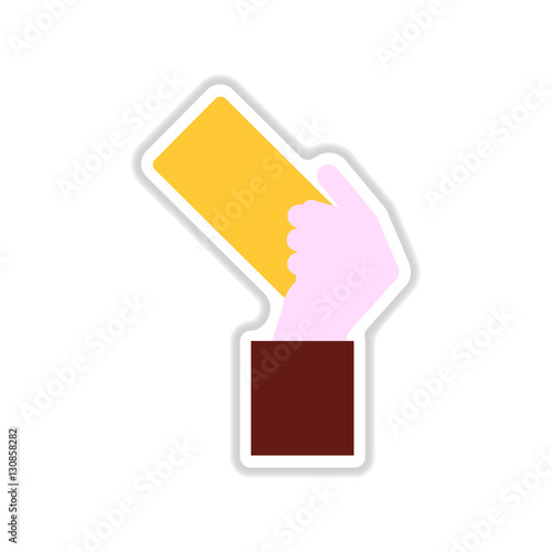 paper sticker on white background football referee Card