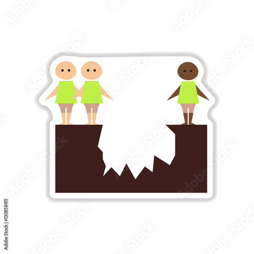 paper sticker on white background people abyss