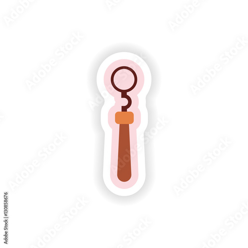 paper sticker on white background medical instrument