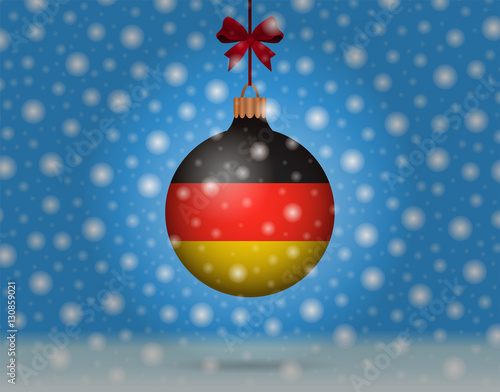 snowfall and snowball with flag of germany