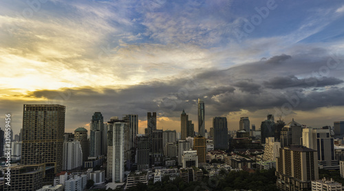 abstract panorama cityscape sunset scene and cloud - can use to display or montage on product © bank215