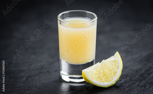 Slate slab with Lemon Juice