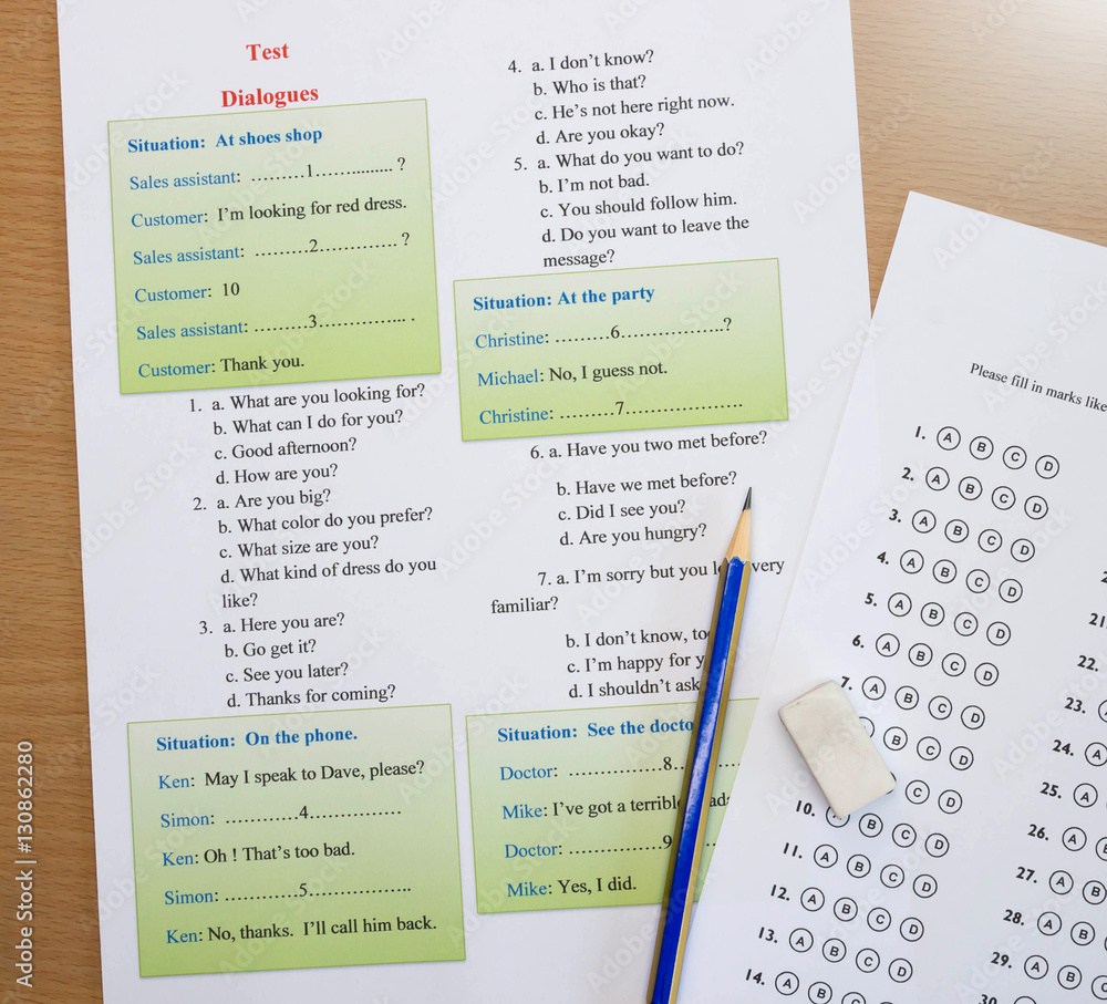 Obraz premium english dialogues test