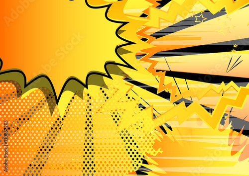 Vector illustrated cartoon, comic book style background.