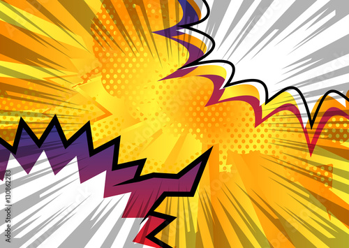 Vector illustrated cartoon, comic book style background.